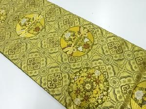 リサイクル　純金箔双鶴文錦繍紋織出し袋帯